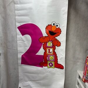 Custom 2x4' Vinyl Elmo Sesame Street Banner Vertical Birthday Party Decoration